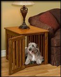 Wood Dog Crate End Table - Indoor Dog House Made with Wood and Stain Colors to Match Your Decor-...