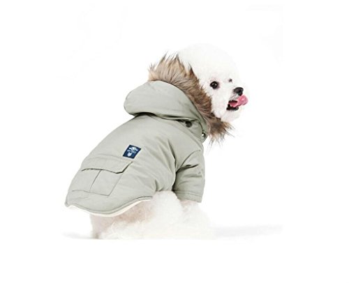 PetBoBo Cat Dog Doggie Down Jacket Hoodie Coat Pet Clothes Warm Clothing for Small Dogs Winter Beige...
