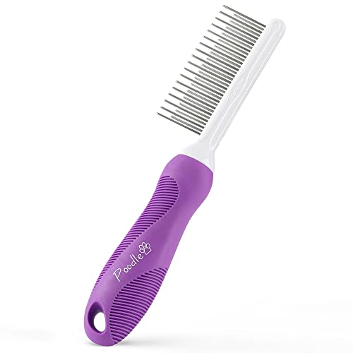 Detangling Pet Comb with Long & Short Stainless Steel Teeth for Removing Matted Fur, Knots & Tangles...