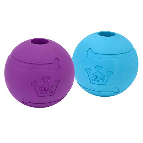 Chew King Dog Fetch Balls Extremely Durable Natural Rubber Toy 4 inch, 2 Pack (CM-10031-CS01), All...