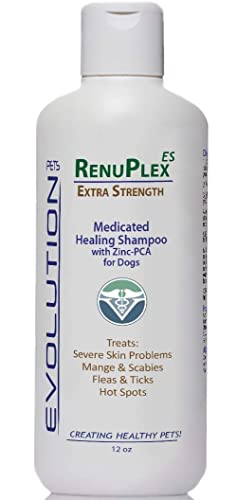RenuPlex Medicated Dog Mange Shampoo. Extra Strength Mange Shampoo for Dogs Eliminates Mange,...
