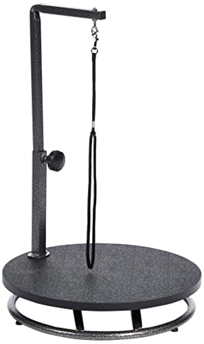 Pet Edge Master Equipment Round Pet Grooming Table – Rotatable Black 18” Diameter Grooming Table...