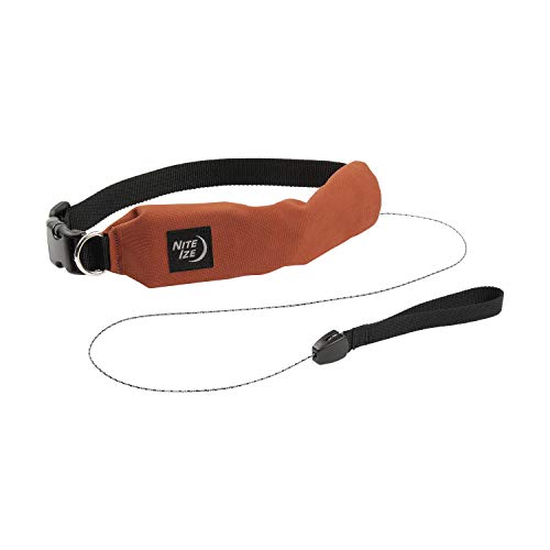 Nite Ize Raddog All-in-One Collar + Leash Combo, Dog Collar with Built-in Retractable Leash, Red,...