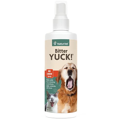 NaturVet Bitter Yuck! No Chew Spray for Dogs, Cats, and Horses Pet Training Spray, Liquid, Made in...