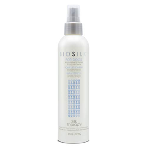 BioSilk for Dogs Silk Therapy Deep Moisture Waterless Shampoo Spray, 8 oz | Best Waterless Shampoo...