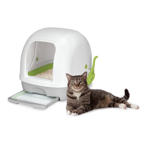Purina Tidy Cats Hooded Litter Box System, BREEZE Hooded System Starter Kit Litter Box, Litter...