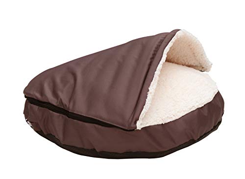 Long Rich Durable Oxford to Sherpa Pet Cave and Round Pet Bed, 25', with Removable Insert, by...