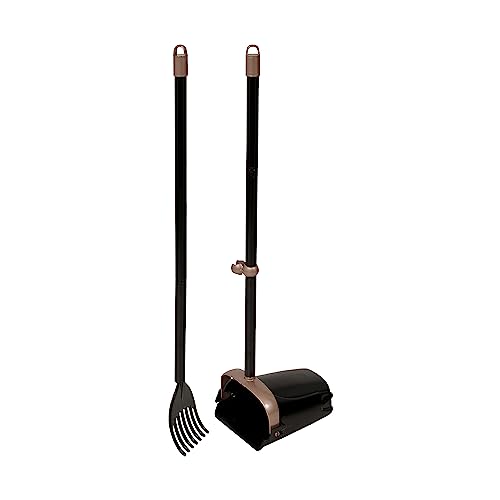 Arm & Hammer Pooper Scooper Swivel Bin & Rake Dog Poop Scooper, Black (2 Scented Waste Bags...