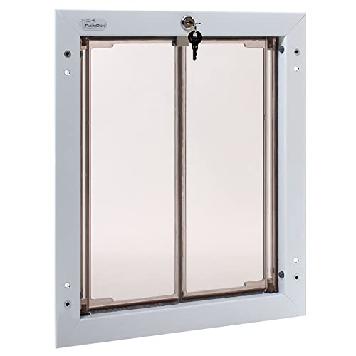 PlexiDor Performance Pet Doors for Dogs and Cats - Door Mount Dog Door with Lock and Key - White,...