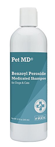 Pet MD - Benzoyl Peroxide Medicated Shampoo for Dogs and Cats - Effective for Skin Conditions,...