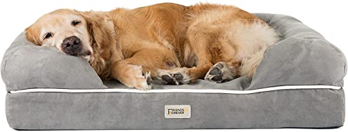 Friends Forever Large Dog Bed, Orthopedic Dog Sofa Memory Foam Mattress, Calming Dog Couch Bed, Wall...