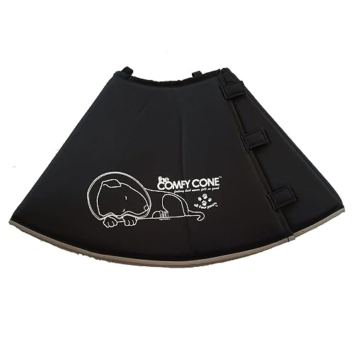 All Four Paws Comfy Cone Pet Cone for Dogs, Cats, Large, Black - Comfortable Soft Dog Cone Collar...