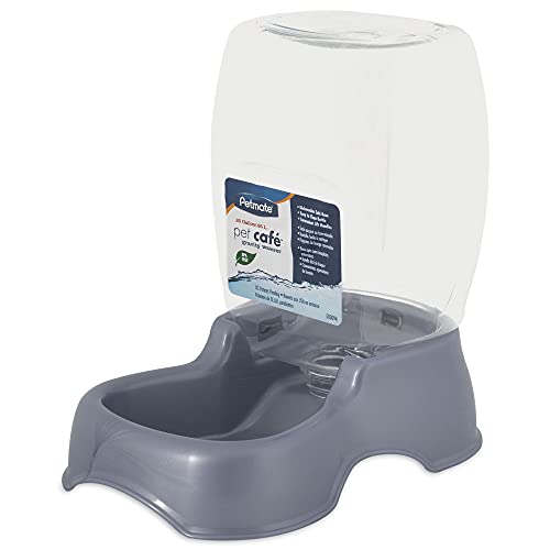 Petmate Pet Cafe Waterer Cat and Dog Water Dispenser, pearl silver gray, 0.25 GAL (24436)