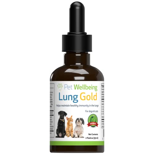 Pet Wellbeing - Lung Gold for Dogs - Natural Breathing Support and Immunity Boost in The Lungs - 2oz...