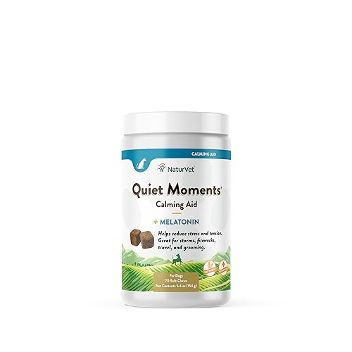 NaturVet Quiet Moments Calming Aid Dog Supplement – Helps Promote Relaxation, Reduce Stress, Storm...