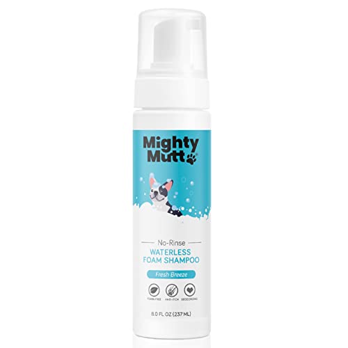 Mighty Mutt Waterless No-Rinse Dry Shampoo Foam for Dogs | Natural & Hypoallergenic Foam Dog Shampoo...