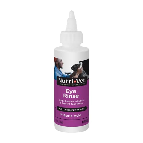 Nutri-Vet Eye Rinse for Dogs | Gentle Formula to Soothe Irritated Eyes and Prevent Tear Stains | 4...