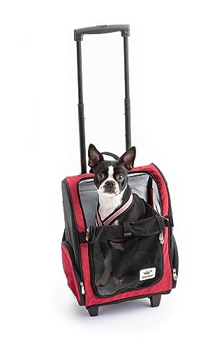 Snoozer Roll Around 4-in-1 Pet Carrier, Red & Black, Medium