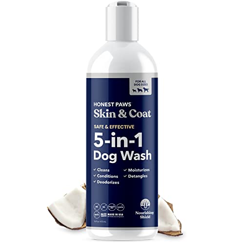 Honest Paws Dog Wash and Conditioner - 5-in-1 for Allergies and Dry, Itchy, Moisturizing for...