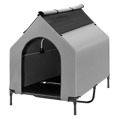 Zooba 2 in 1 Elevated Extra Large Dog House, Weatherproof 600D PVC Dog House with Strong Beam...