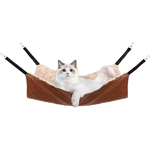 JOYELF Cat Hammock Bed, Medium Reversible Pet Cage Hammock Hanging Soft Pet Bed for Kitten Ferret...