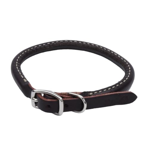 Coastal Pet Circle T Latigo Leather Round Dog Collar - For Small or Large Dogs - 5/8' x 16'