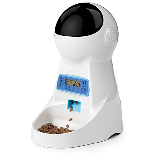 Iseebiz Automatic Cat Feeder, 101oz/3L Timed Cat Feeder for Dry Food with Anti-Clog Design, Up to 4...