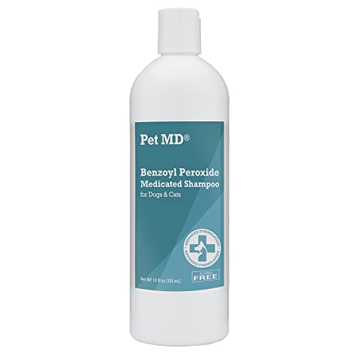 Pet MD - Benzoyl Peroxide Medicated Shampoo for Dogs and Cats - Effective for Skin Conditions,...