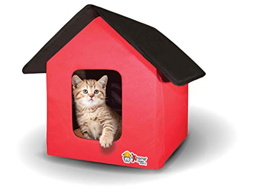 ECP New Indoor/Outdoor Cat House Doors - Fleece Heating Pad, Ties Downs for Secure Placement, Two...