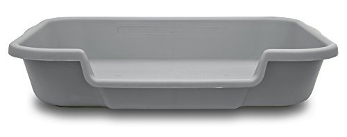 PuppyGoHere Dog Litter Pan Misty Gray Color, Size: 24' x 20' x 5'. Low opening is on the 24' side....