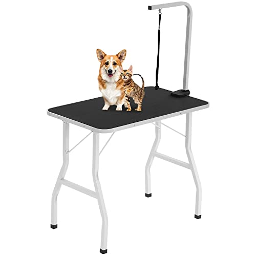 BestPet 32inch Foldable Dog Grooming Table with Adjustable Height Arm/Noose Heavy Duty Drying Table...
