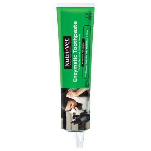 Nutri-Vet Enzymatic Toothpaste for Dogs - Non-Foaming Chicken Flavor - Promotes a Healthy Active...