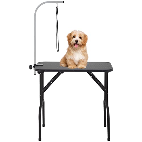 BestPet 32inch Foldable Dog Grooming Table with Adjustable Height Arm/Noose Heavy Duty Drying Table...