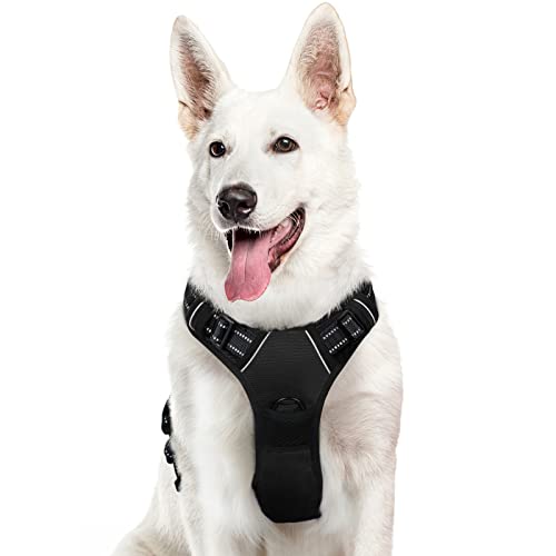 Eagloo Dog Harness No Pull, Walking Pet Harness with 2 Metal Rings and Handle Adjustable Reflective...