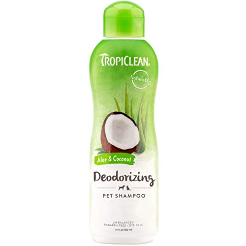 TropiClean Aloe & Coconut Deodorizing Shampoo for Pets, 20oz - Helps Effectively Eliminate Dog and...