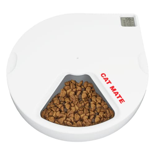 Cat Mate C500 Automatic Pet Feeder with Digital Timer for Cats and Small Dogs White, 13.4 x 11.4 x...