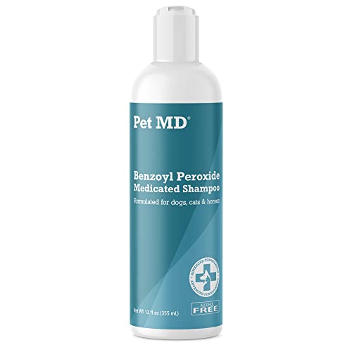Pet MD - Benzoyl Peroxide Medicated Shampoo for Dogs and Cats - Effective for Skin Conditions,...