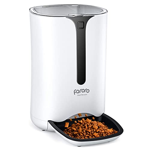 Automatic Cat Feeder, Faroro Dog Food Dispenser for Small Pets with Distribution Alarms, Portion...