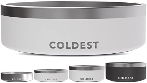 Coldest Dog Bowl - Stainless Steel Non Slip No Spill Proof Skid Metal Insulated Dog Bowls, Cats, Pet...