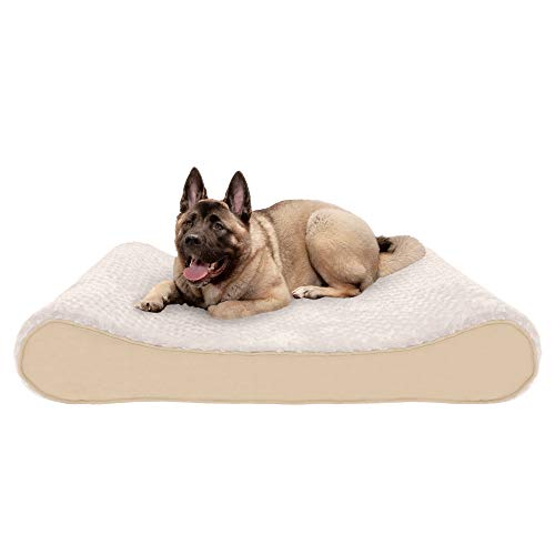 Furhaven Pet Bed for Large Dogs - Ultra Plush Luxe Lounger Contour Mattress Memory Foam Dog Bed,...