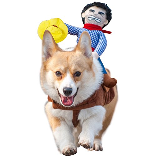 NACOCO Cowboy Rider Dog Costume for Dogs Clothes Knight Style with Doll and Hat for Halloween Day...
