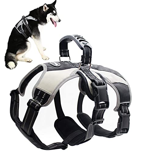 Mihachi Large Secure Dog Harness - Escape-Proof Reflective Dogs Vest with Lift Handle for Training...