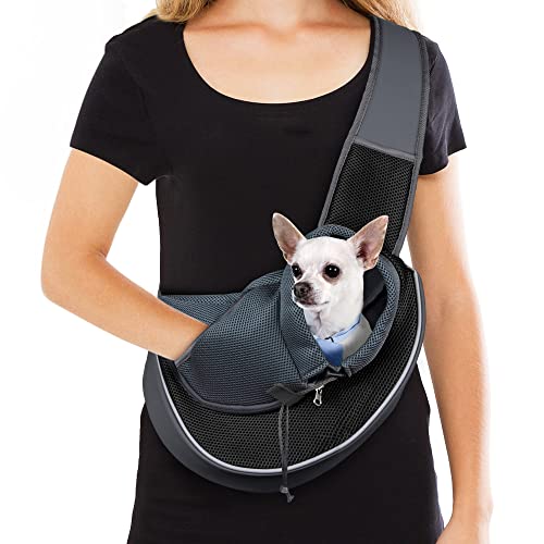 WOYYHO Pet Dog Sling Carrier Puppy Sling Bag Small Dogs Cats Carrier Adjustable Strap Mesh Hand Free...