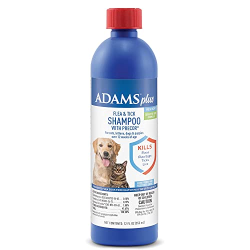 Adams Plus Flea & Tick Shampoo with Precor for Cats, Kittens, Dogs & Puppies Over 12 Weeks Of Age |...