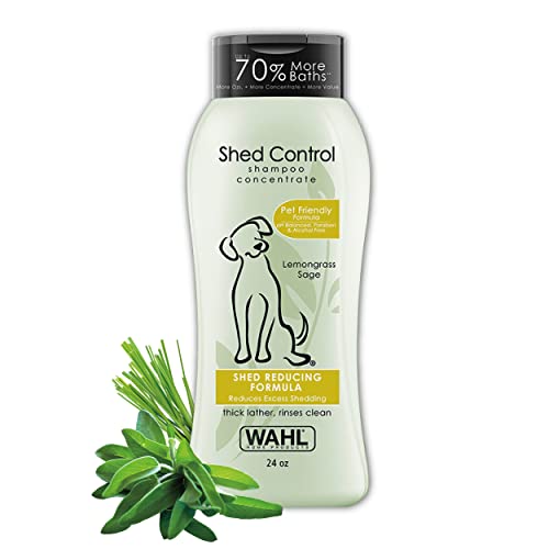 WAHL Shed Control Pet Shampoo for Dog Shedding & Dander – Lemongrass, Sage, Oatmeal, & Aloe for...