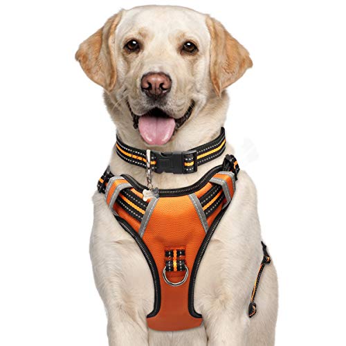 WINSEE Dog Harness No Pull, Pet Harnesses with Dog Collar, Adjustable Reflective Oxford Outdoor...