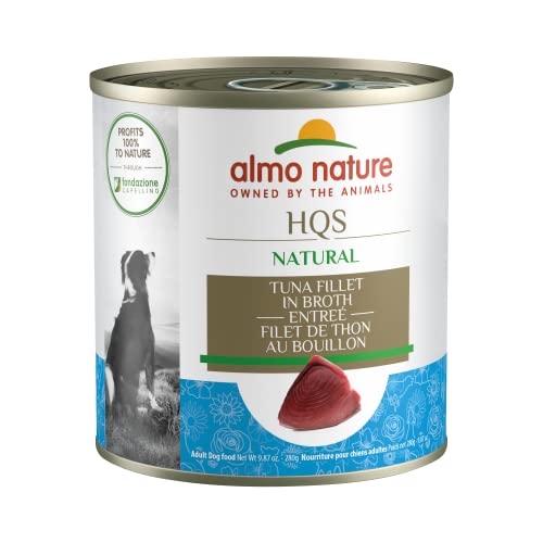 almo nature HQS Natural Tuna Fillet Entree in broth, Gluten Free, Additive Free, Adult Dog Canned...