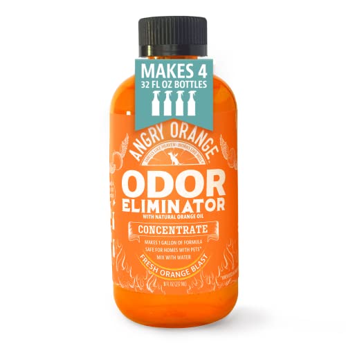 Angry Orange Pet Odor Eliminator for Home - 8oz Dog and Cat Pee Smell Remover for Carpet, Grass,...