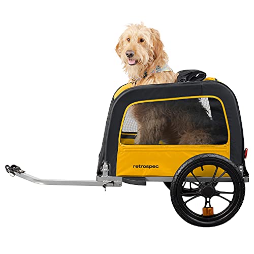 Retrospec Rover Hauler Pet Bike Trailer - Small & Medium Sized Dogs Bicycle Carrier - Foldable Frame...