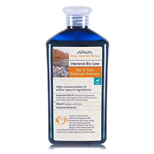 Arava Flea & Tick Dog Shampoo 100% Natural Ingredients, Gently Scented Botanical Dead Sea Formula -...